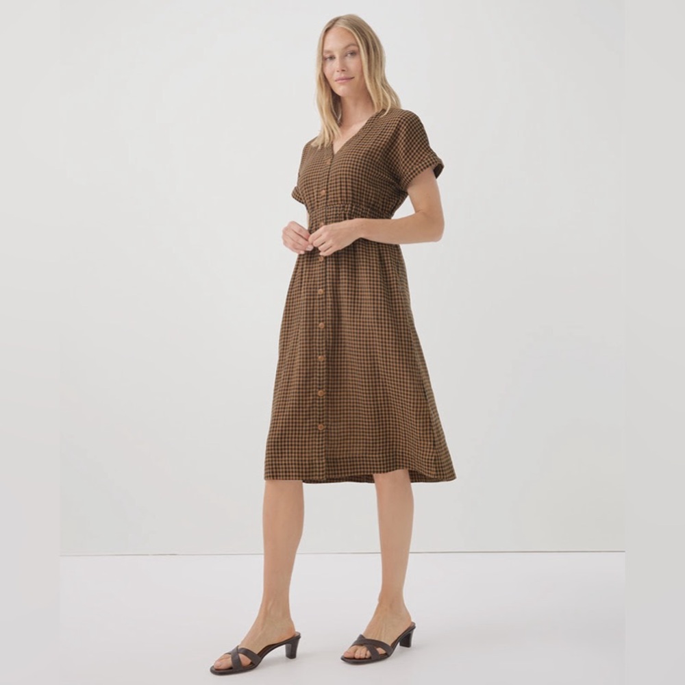 NWT Pact Coastal Double Gauze Short Sleeve Dress